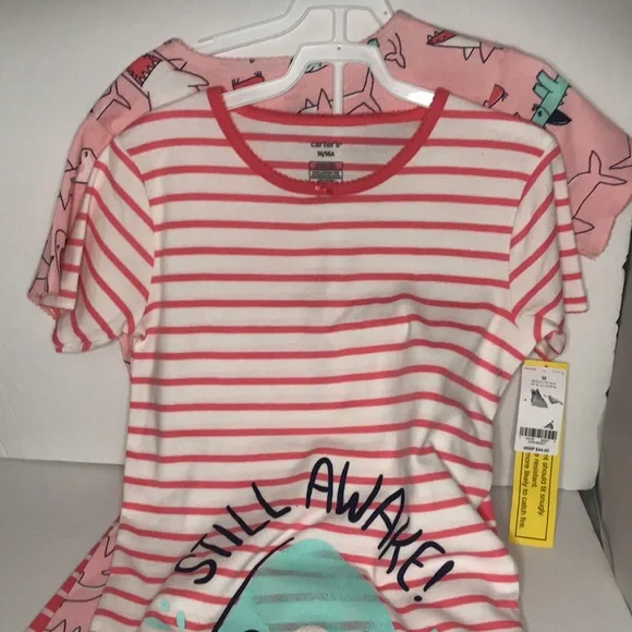 NWT CARTERS GIRLS 4-Piece Sharks 100% Snug Fit Cotton PJs - Picture 3 of 4